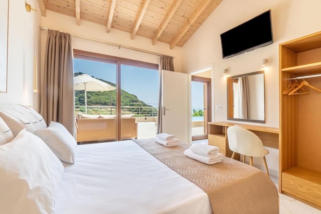 Villa Vasillis-Heated Swimming Pool With Infinity View Vitaládes Buitenkant foto