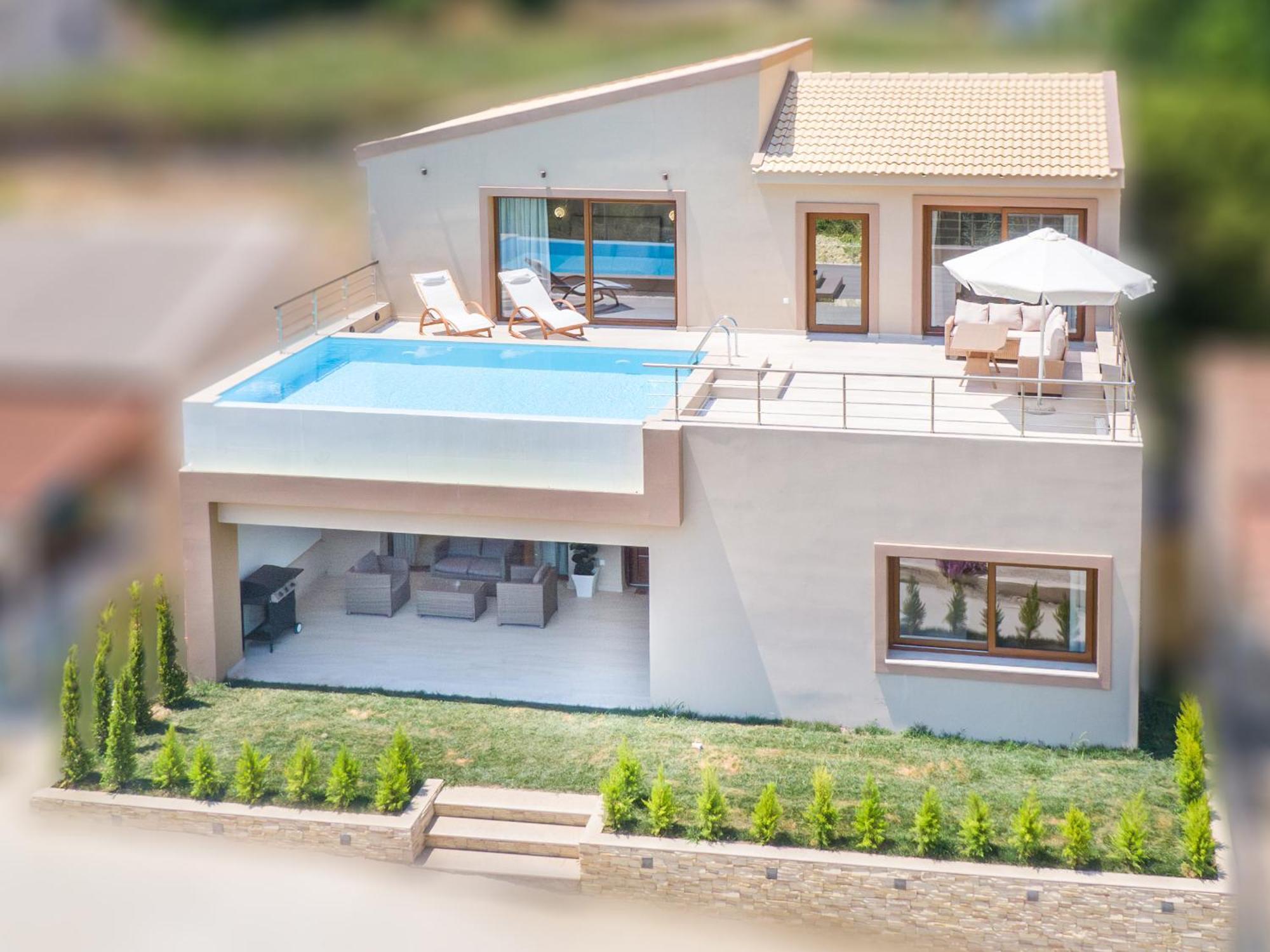 Villa Vasillis-Heated Swimming Pool With Infinity View Vitaládes Buitenkant foto